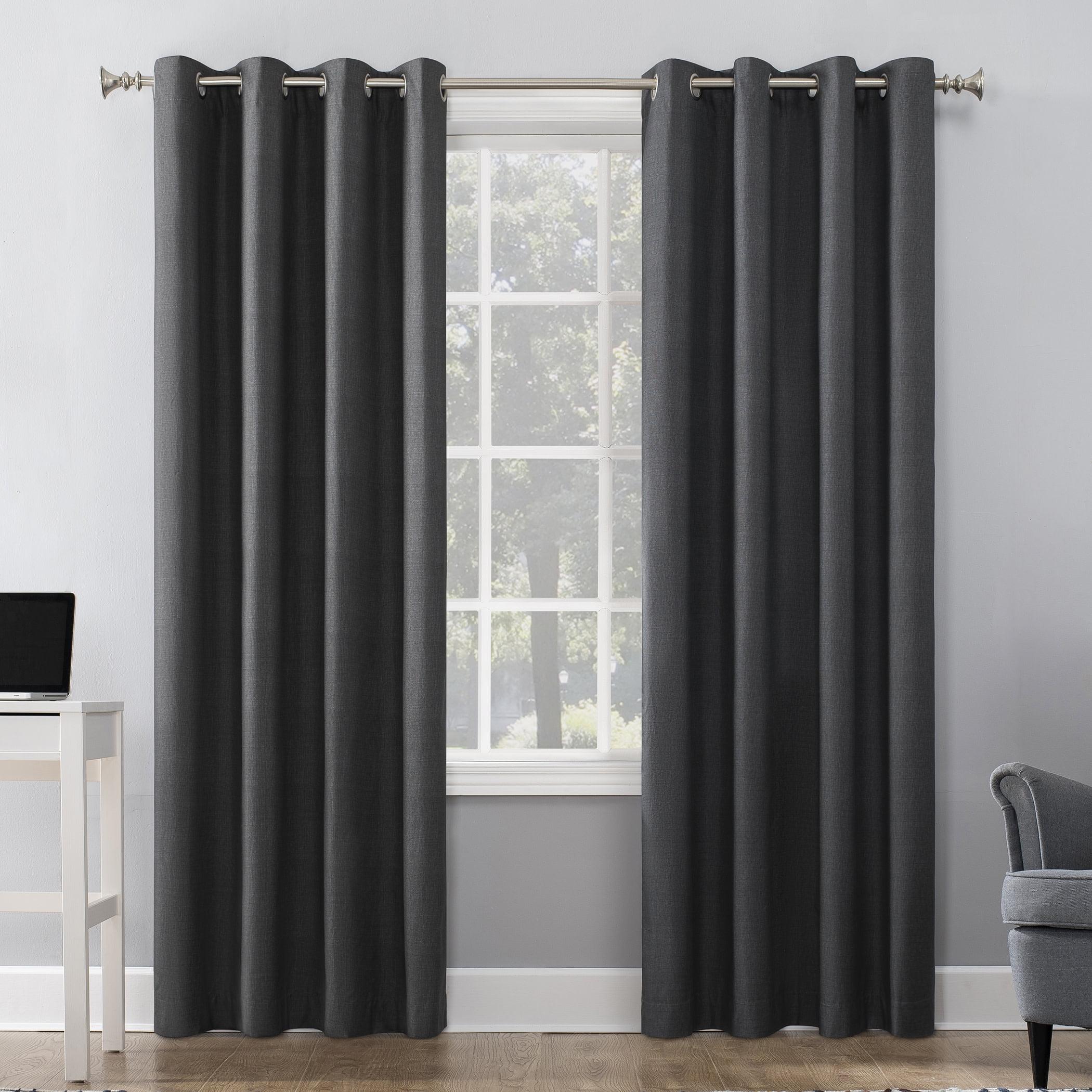 Sun Zero Duran Thermal Insulated 100% Blackout Grommet Curtain Panel, 50"X108", Charcoal (Single Panel)
