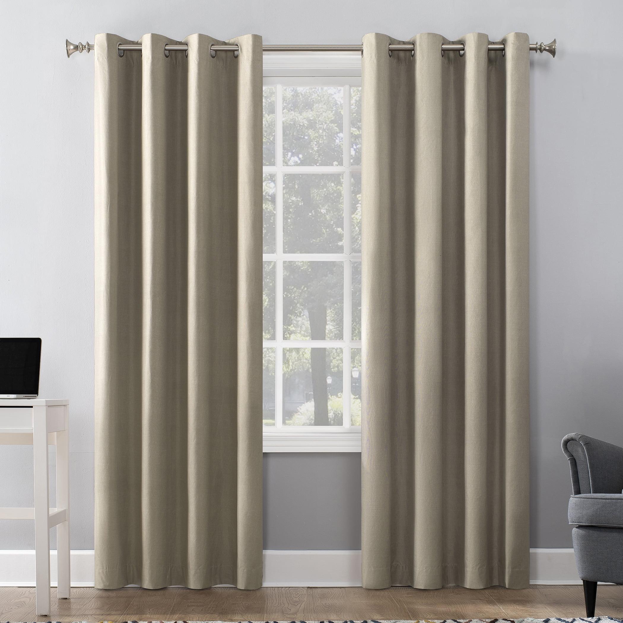 Sun Zero Duran Thermal Insulated 100% Blackout Grommet Curtain Panel, 50"x108", Linen (Single Panel)