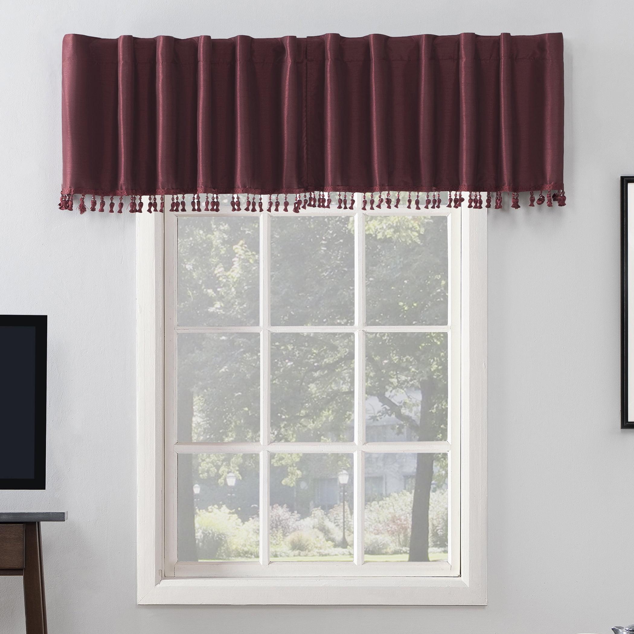 Sun Zero Sun Zero Evelina Faux Dupioni Silk Thermal Extreme 100% Blackout Back Tab Window Valance