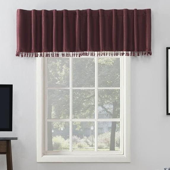 Sun Zero Sun Zero Evelina Faux Dupioni Silk Thermal Extreme 100% Blackout Back Tab Window Valance