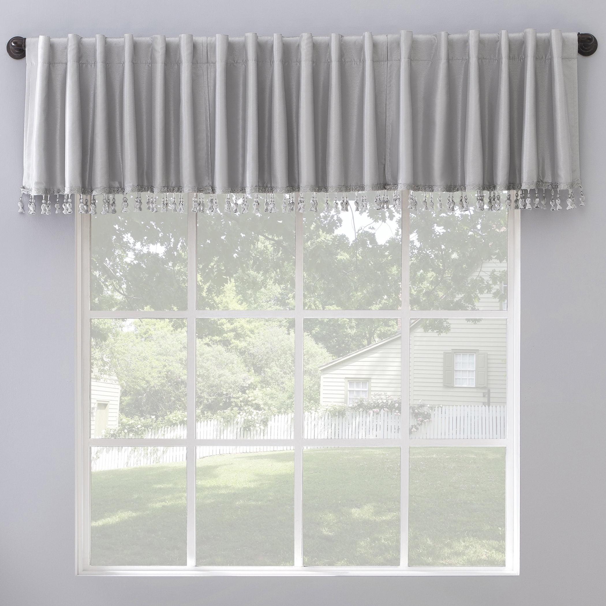 Sun Zero Sun Zero Evelina Faux Dupioni Silk Thermal Extreme 100% Blackout Back Tab Window Valance