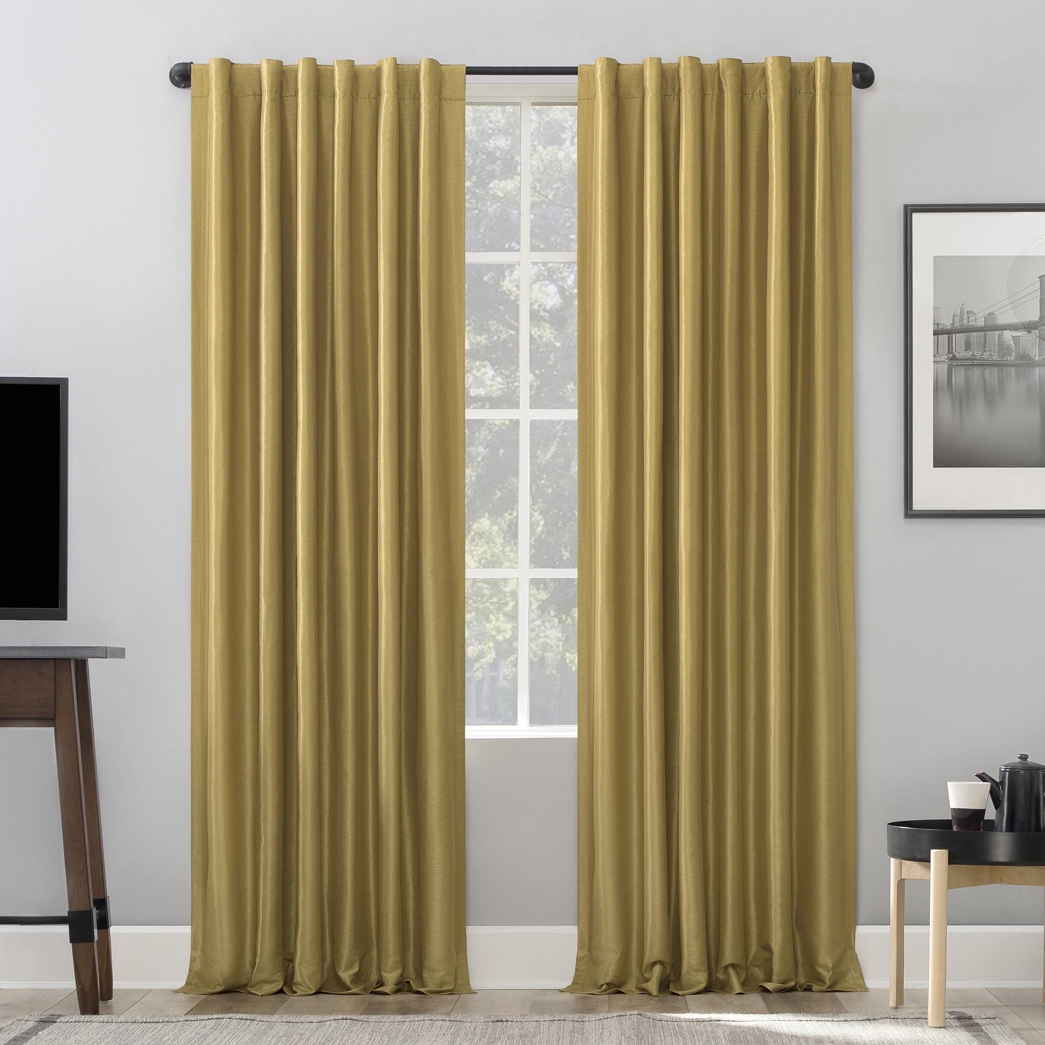 Sun Zero Faux Dupioni Silk Thermal Extreme 100% Blackout Back Tab Curtain Panel