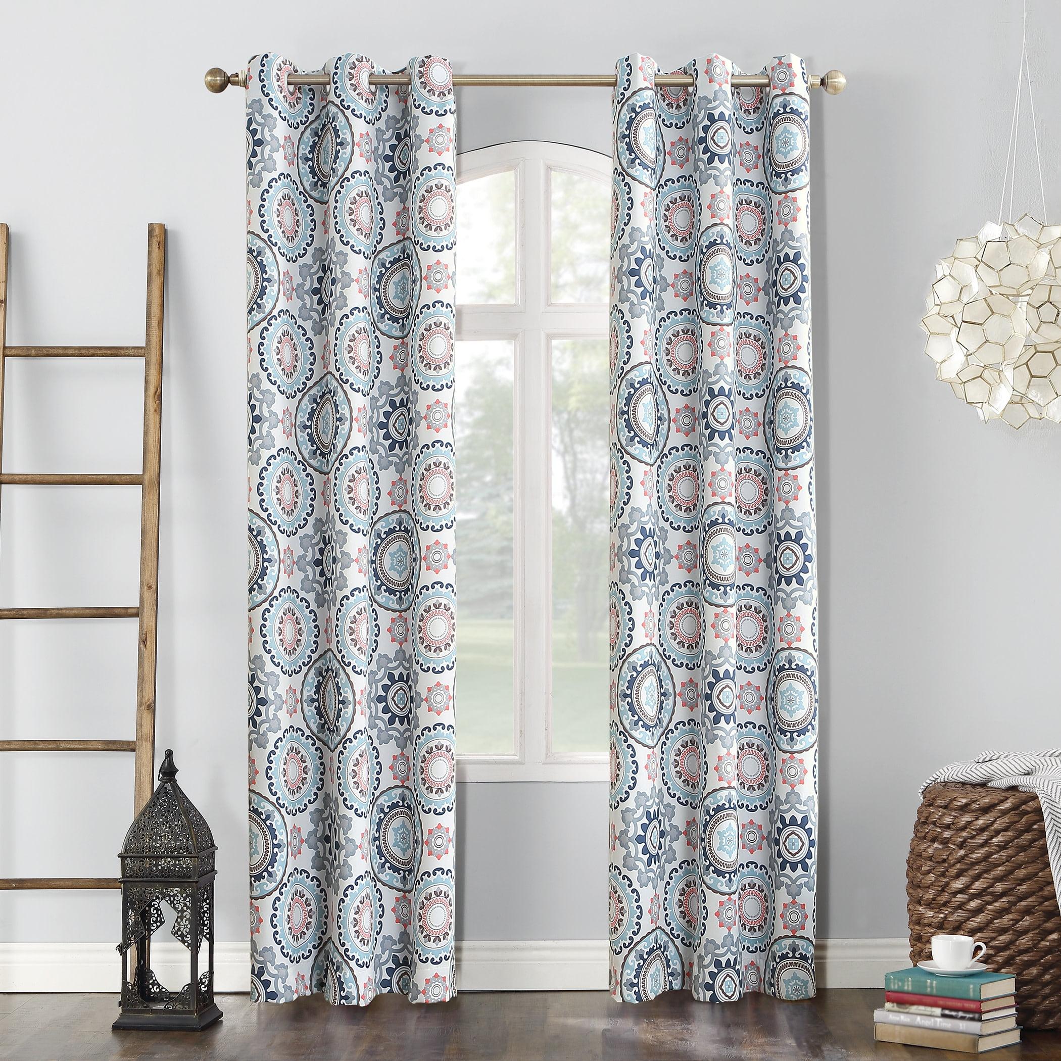 Sun Zero Sun Zero Nepal Global Medallion Print Blackout Grommet Curtain Panel