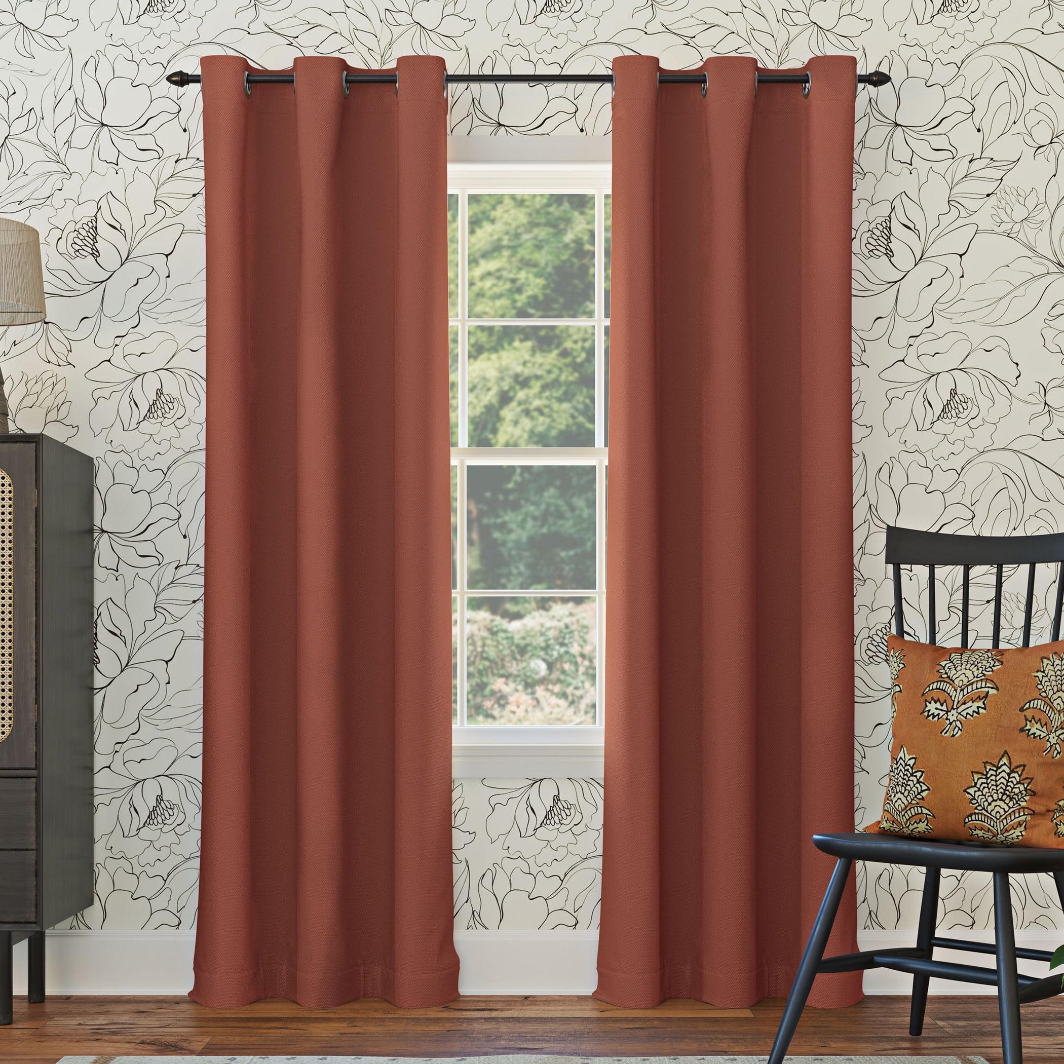 40"x54" Sun Zero Blackout Kenneth Energy Saving Grommet Curtain Panel Dark Orange: Solid Polyester Indoor Curtain