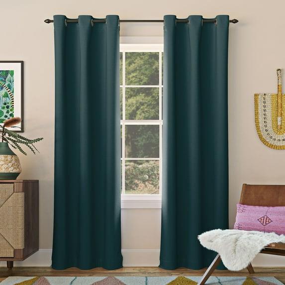 Sun Zero Nolan 1-Piece Energy Saving Blackout Grommet Curtain Panel, 40"x95", Teal