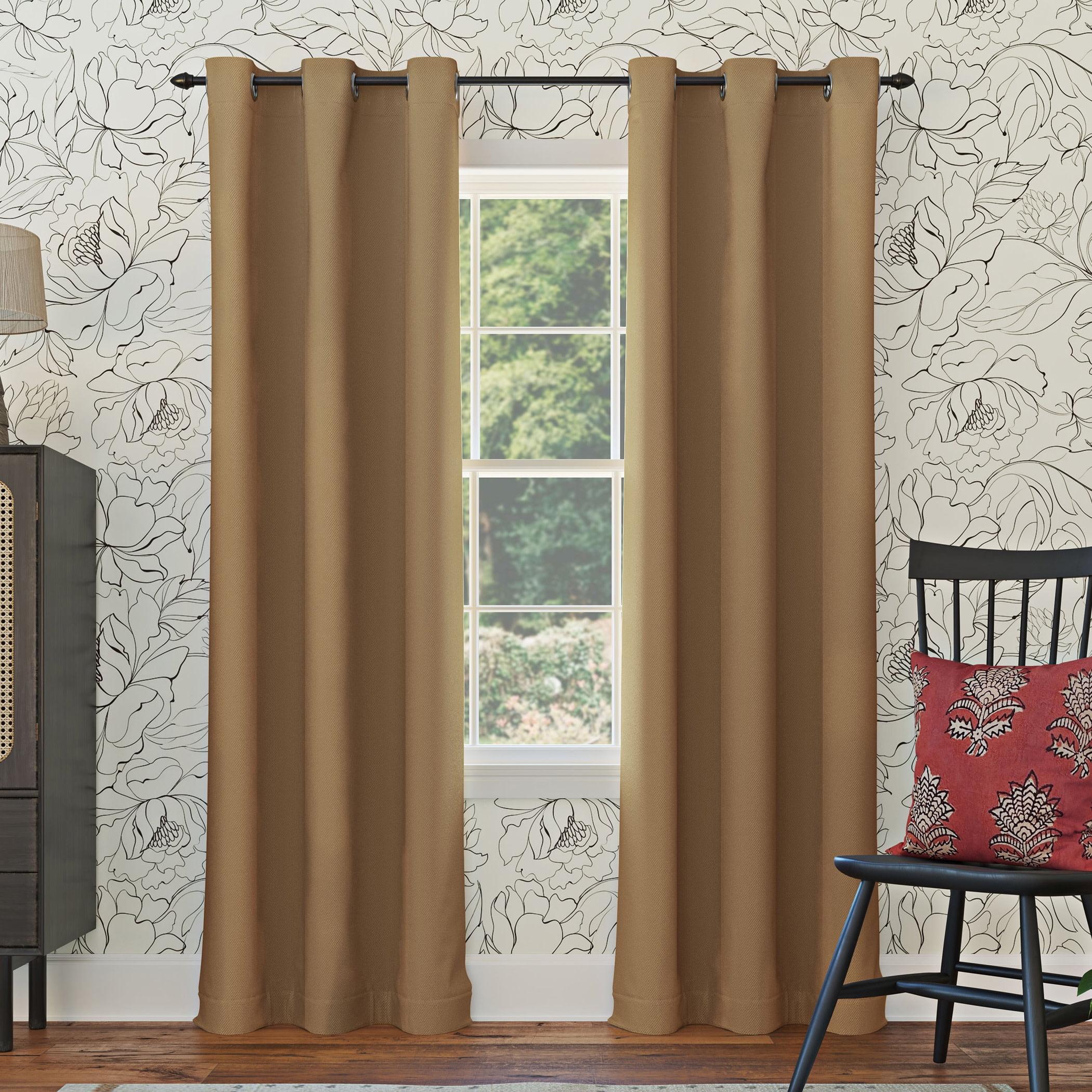 Sun Zero Nolan Energy Efficient Blackout Grommet Curtain Panel, 40"x108", Taupe