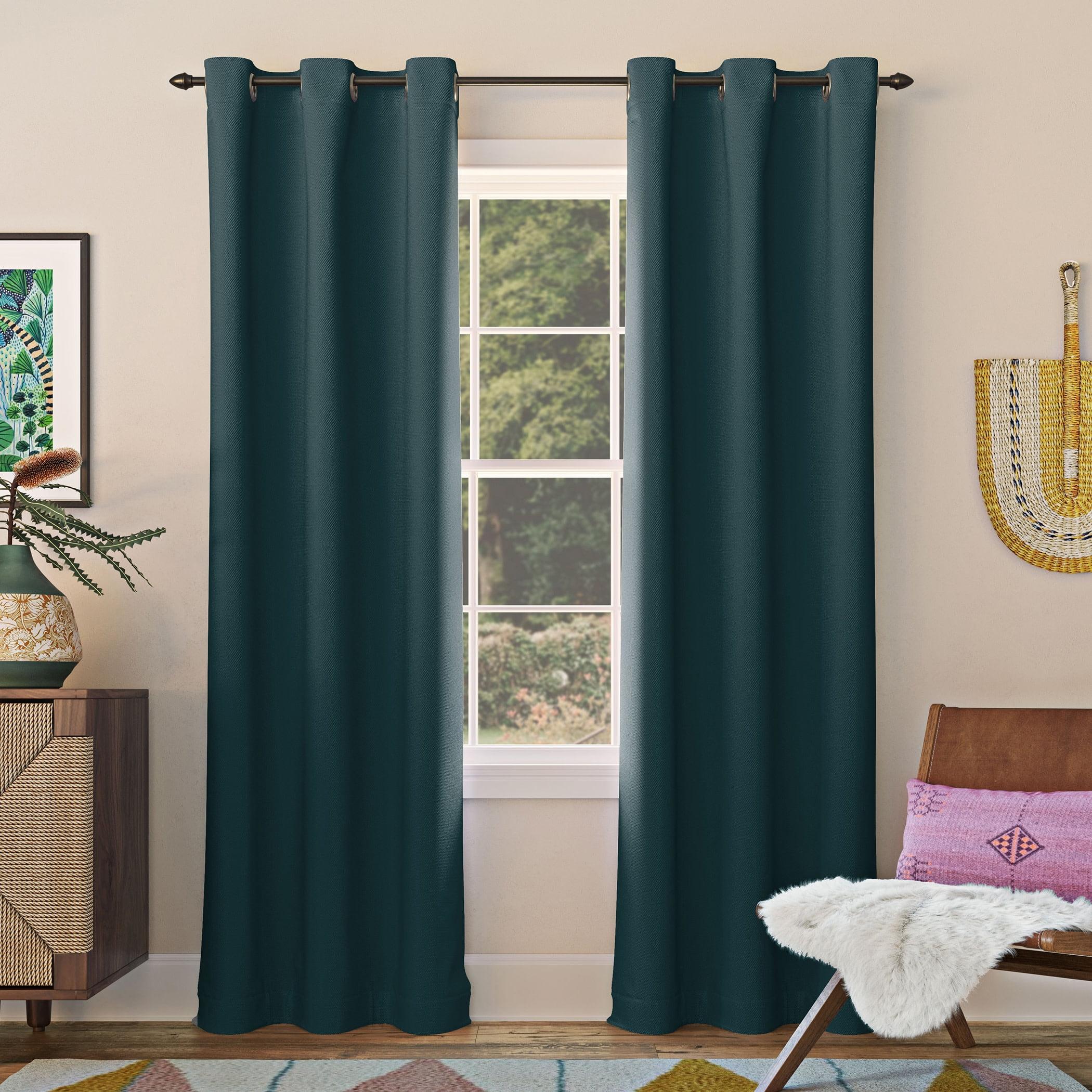 Sun Zero Nolan 1-Piece Energy Saving Blackout Grommet Curtain Panel, 40"x95", Teal