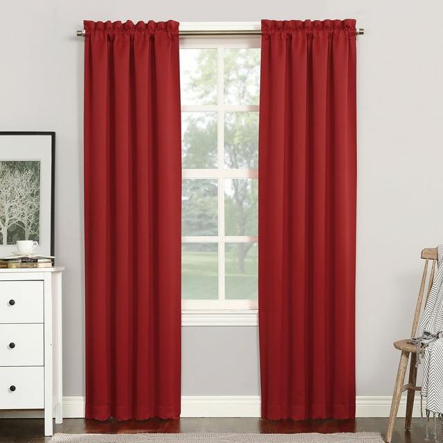 40"x84" Sun Zero Blackout Kenneth Energy Saving Rod Pocket Curtain Panel Red: Noise Reduction, Energy Efficient