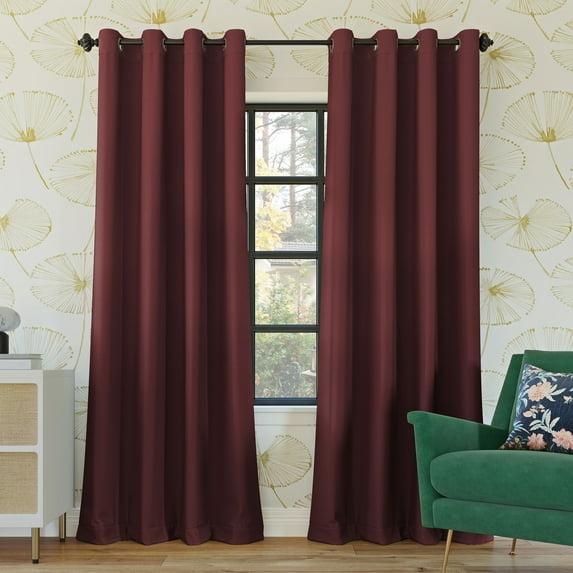 52"x95" Sun Zero 100% Blackout Oslo Theater Grade Grommet Curtain Panel Red: Noise Reduction, Energy Efficient