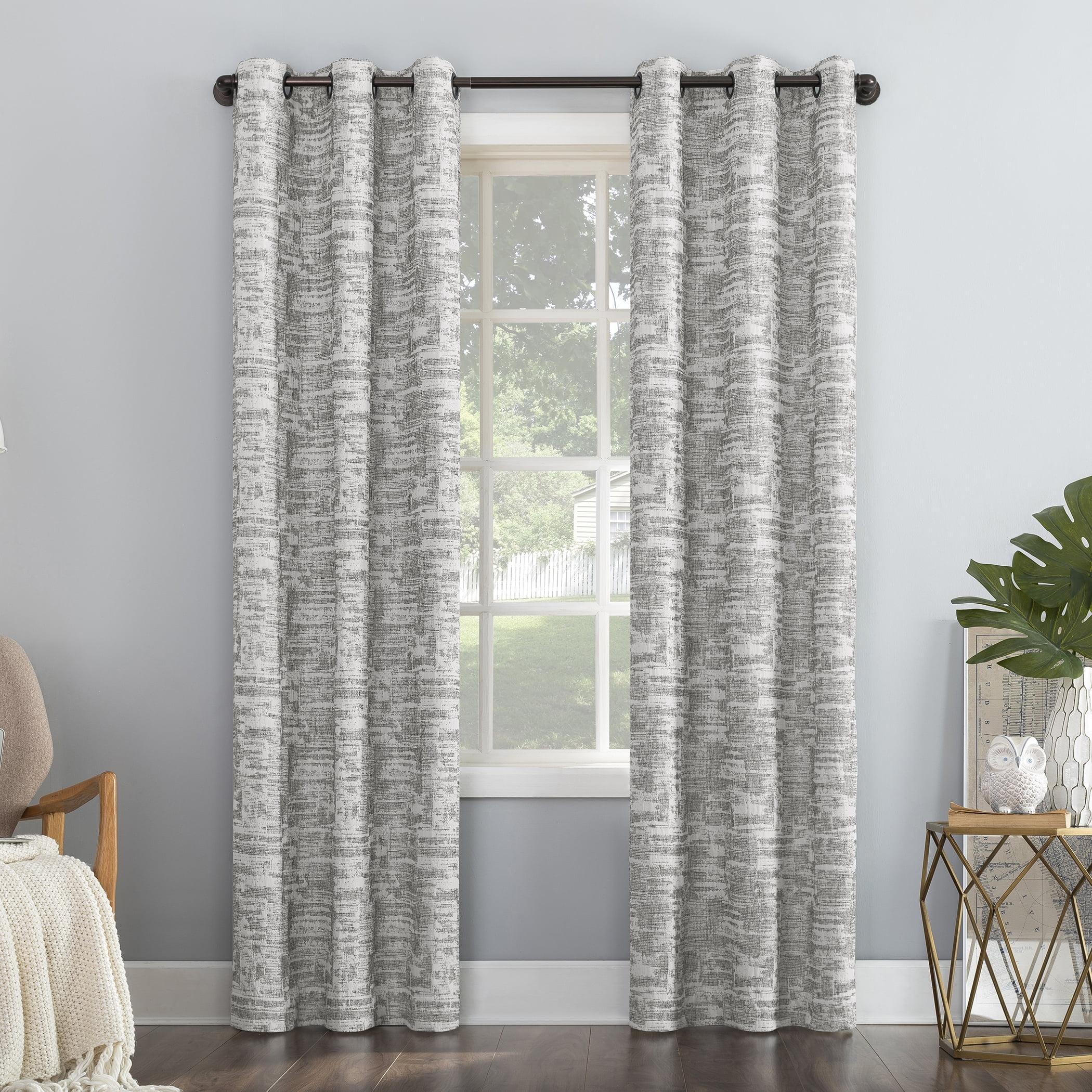 Gray Polyester Blackout Grommet Curtain Panel