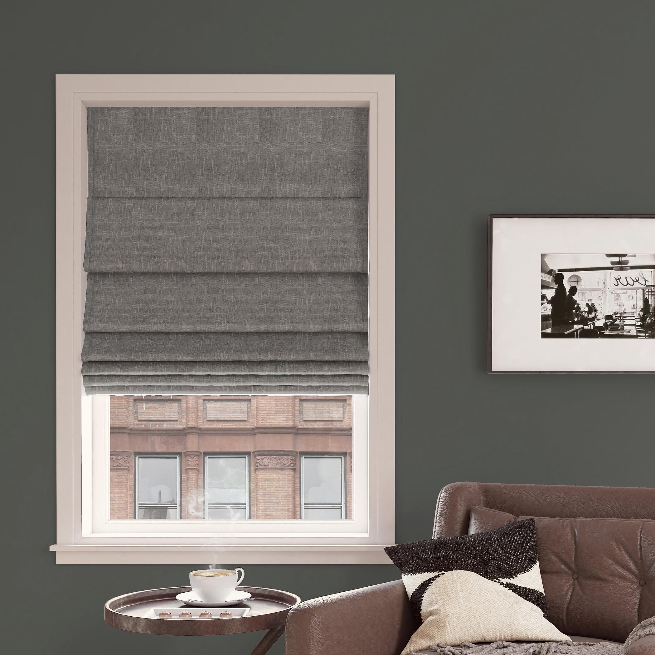 Sun Zero Pryer Textured 100% Blackout Cordless Roman Shade