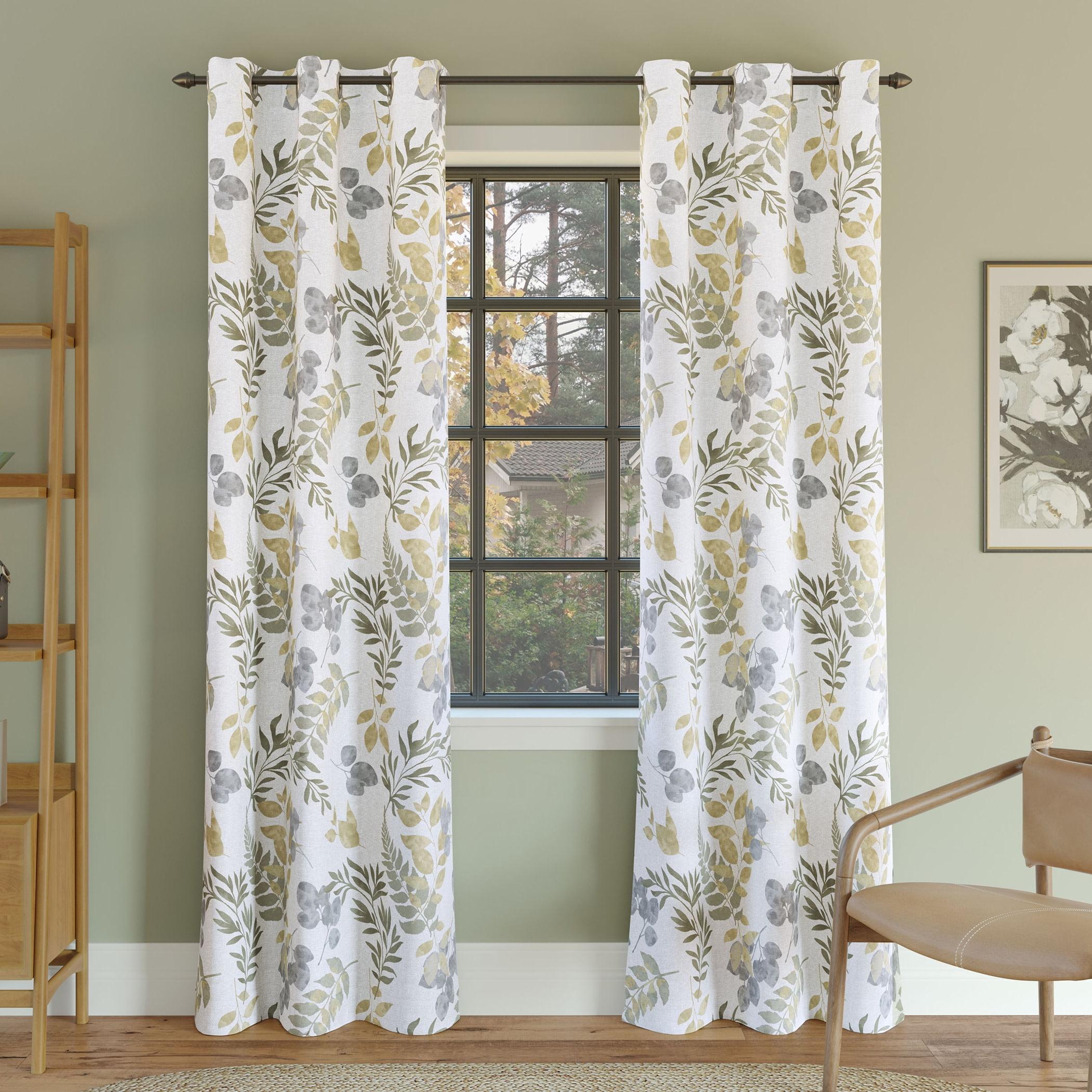 Sun Zero 40"x63" Silver Floral Leaf Blackout Grommet Curtain Panel