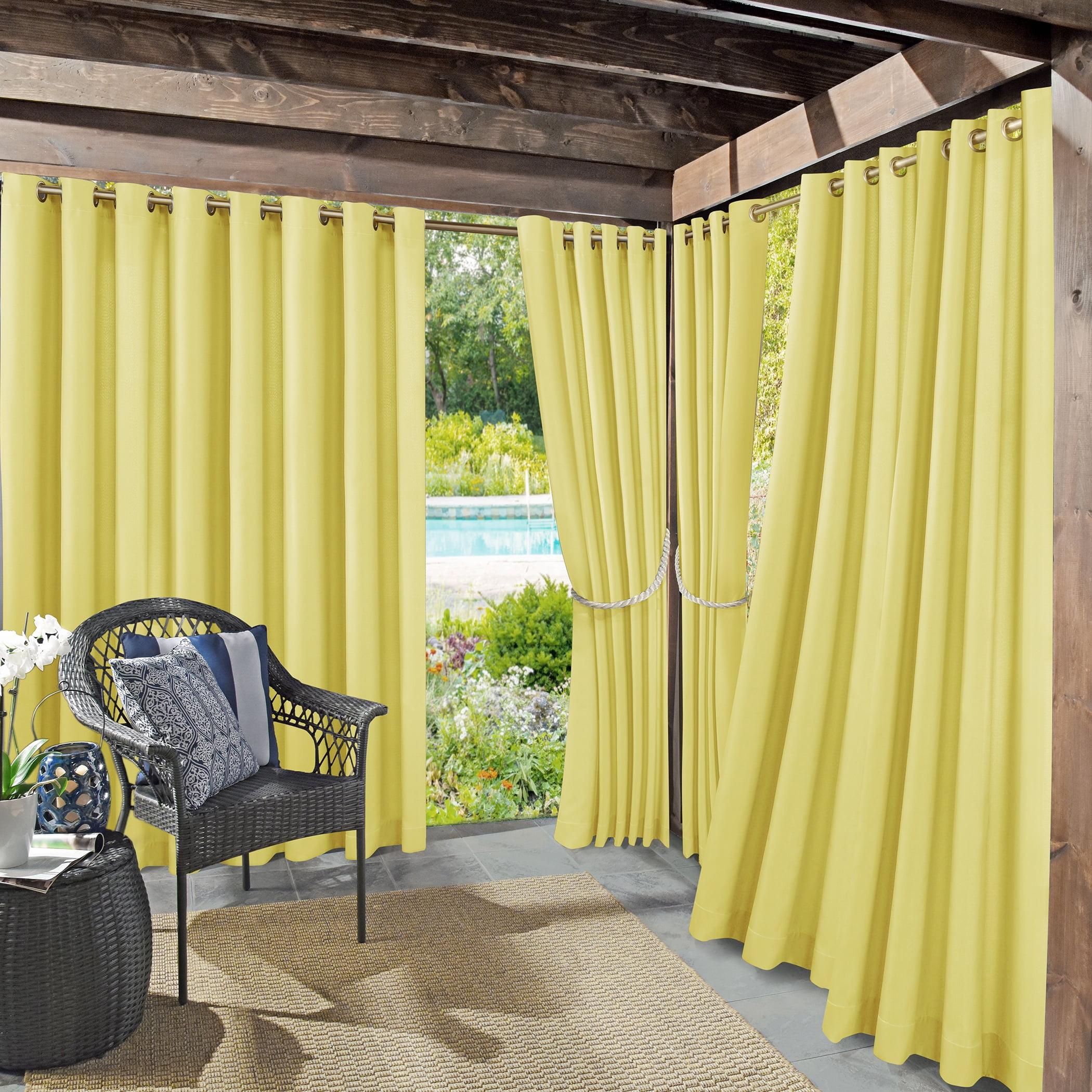 Yellow 108" Blackout Polyester Grommet Curtain Panel