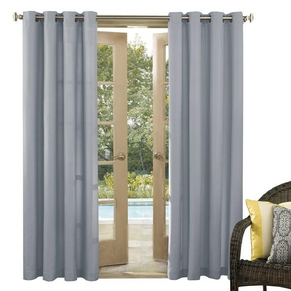 Sun Zero Sailor Indoor/Outdoor UV Protectant Room Darkening Grommet Curtain Panel, 54"x84", Gray