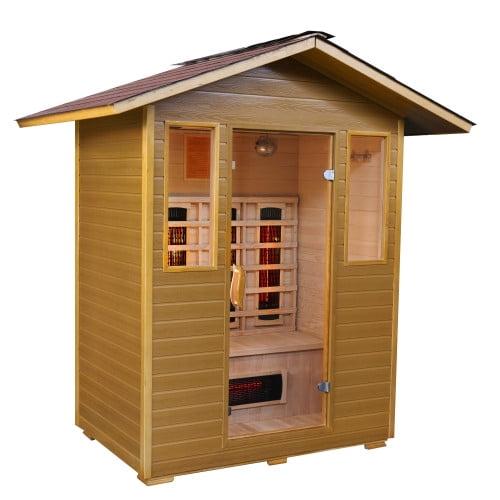 Grandby 3-Person Outdoor Infrared Sauna with Canadian Hemlock Wood