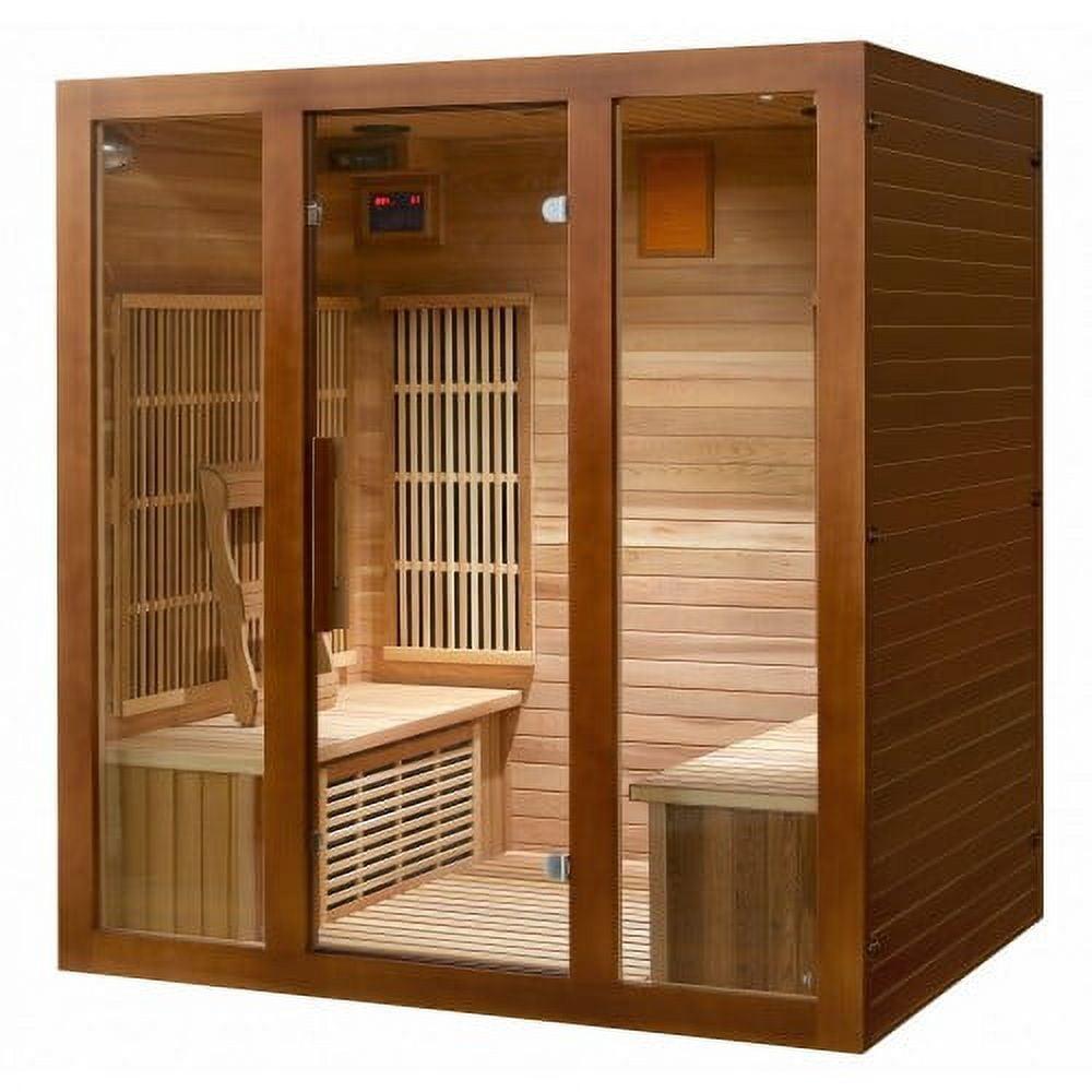 SunRay Saunas Roslyn 4 - Person Bluetooth Compatible FAR Infrared Sauna in Cedar