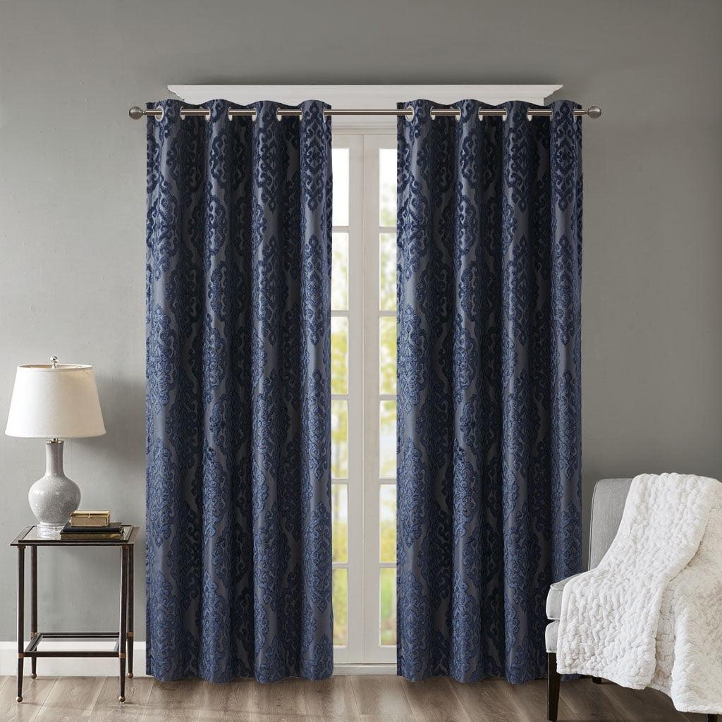 Navy Polyester Blackout Grommet Top Drape Panel