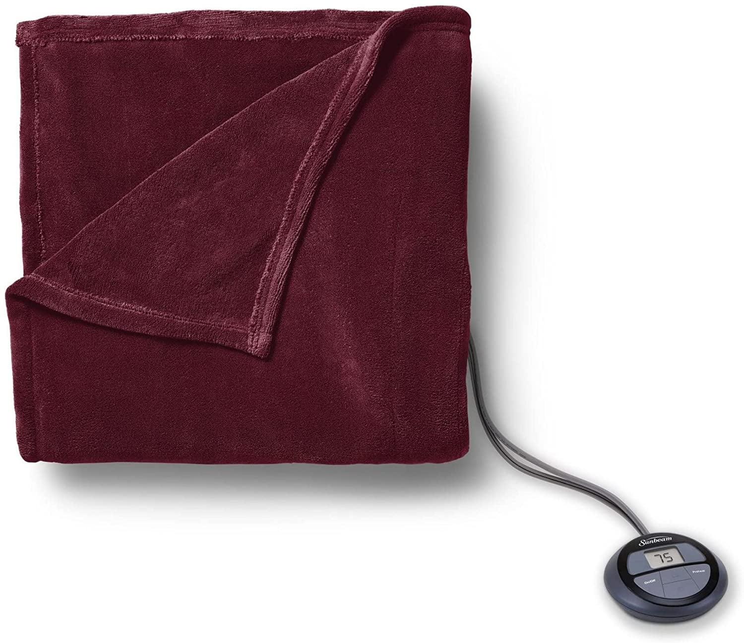 Garnet Queen Microplush Heated Blanket with Dual Controllers