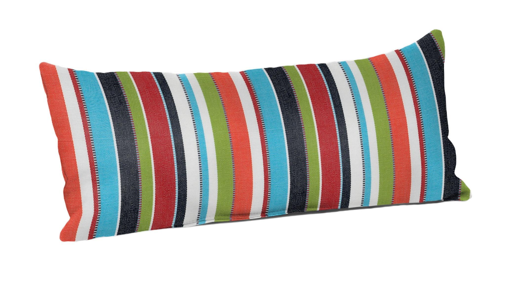 Sunbrella Carousel Confetti Striped 22" Lumbar Pillow