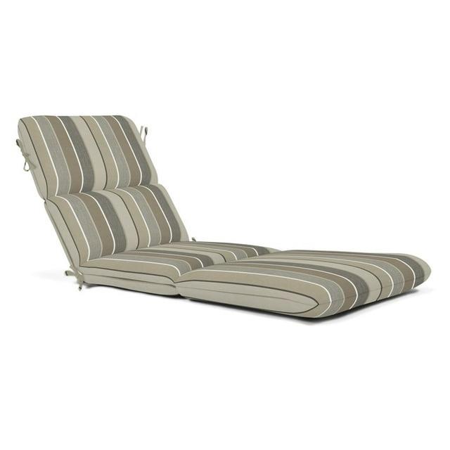 Casual Cushion Stripe Sunbrella® Fabric 1-Piece Outdoor Chaise Cushion, 22.5"W x 74"L, Milano Char