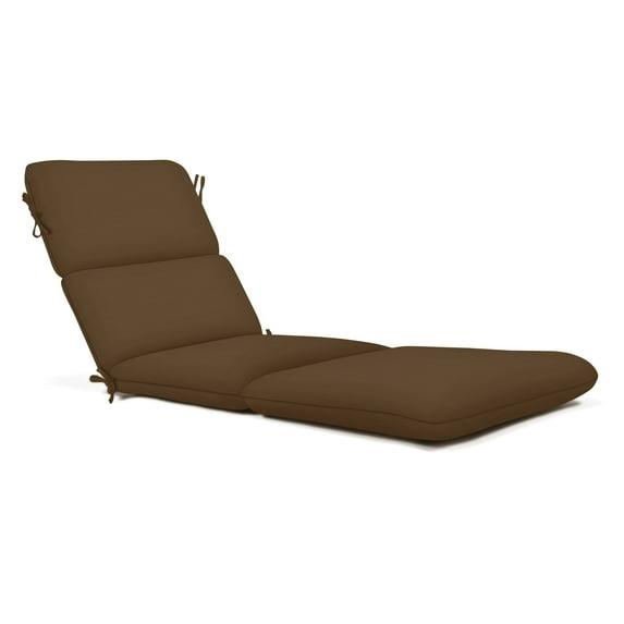 Casual Cushion Solid Sunbrella® Fabric 1-Piece Outdoor Chaise Cushion, 22.5"W x 74"L, Elan Chestnut