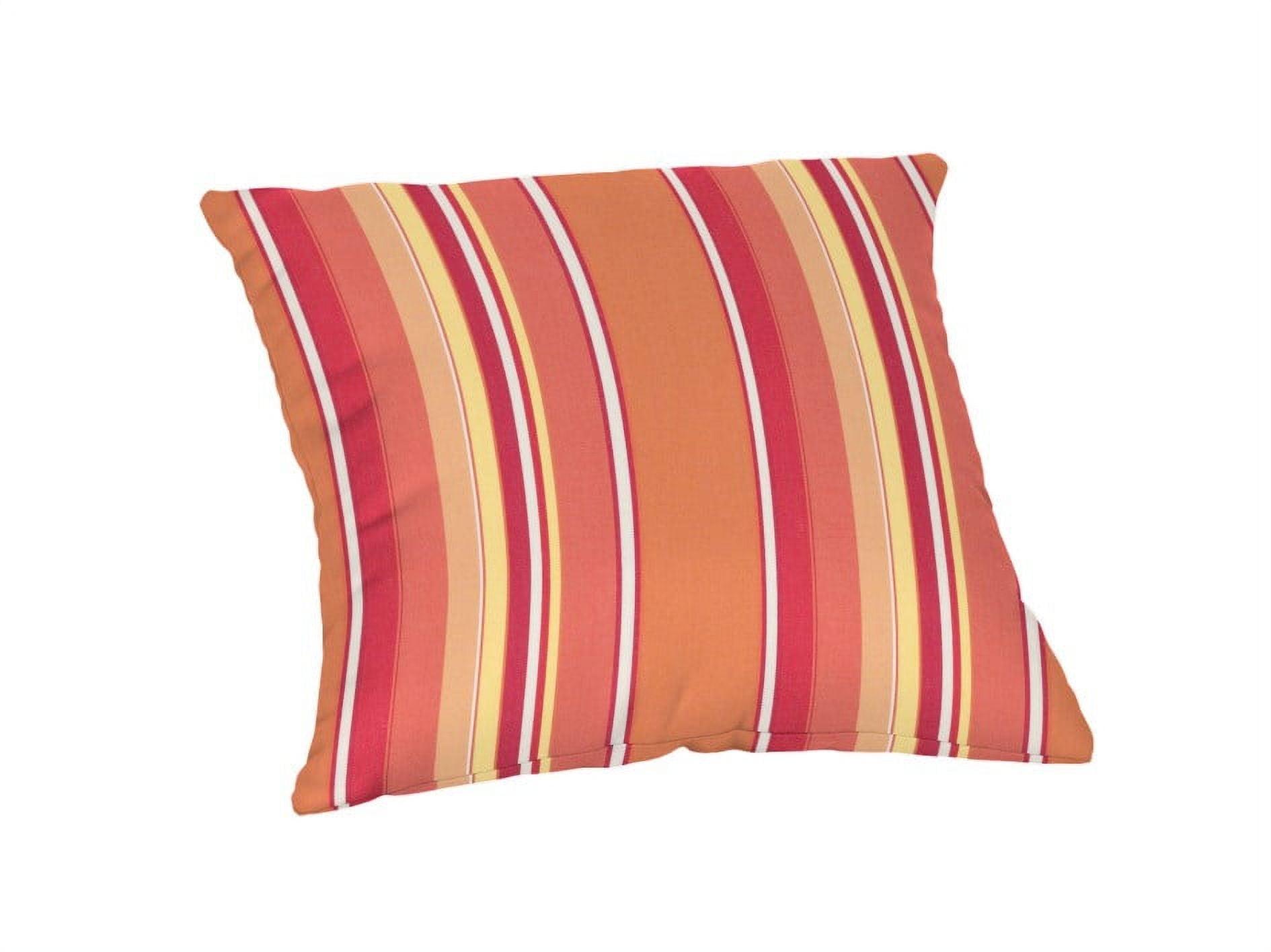 Casual Cushion Patterned Sunbrella® Fabric 1-Piece Indoor/Outdoor Square Throw Pillow, 15"W x 15"L, Dolce Mango