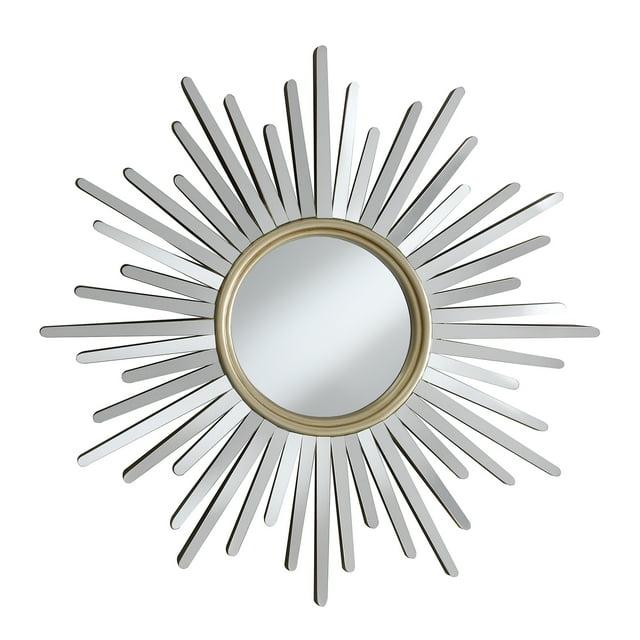 Sunburst Wall Mirror Champagne and Silver