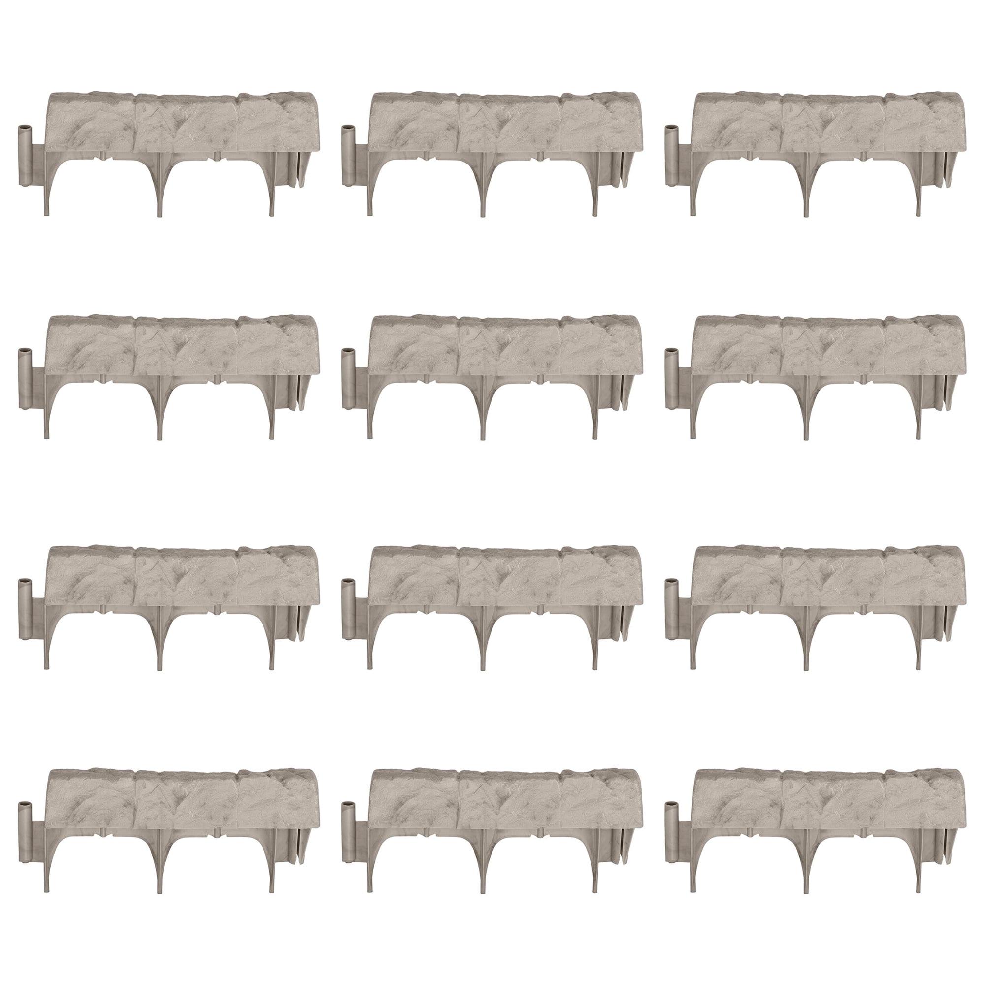 1.75'' H x 5.75'' W Gray Resin Lawn Edging (Set of 12)