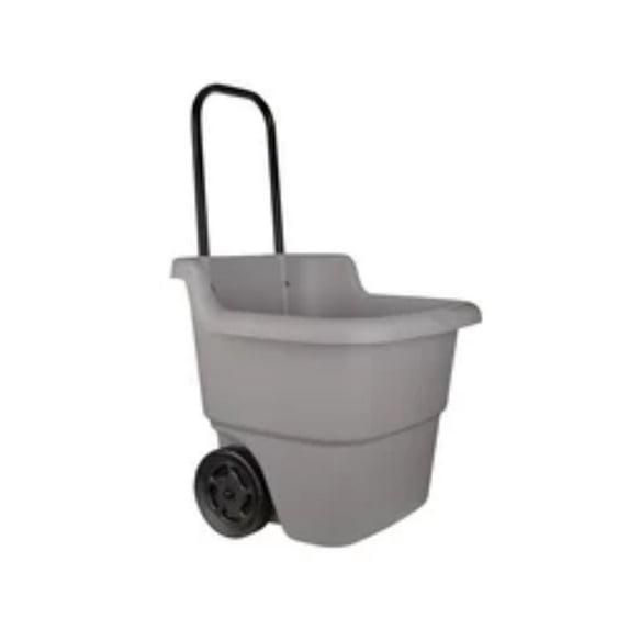 Suncast 15 Gallon Resin Rolling Lawn and Utility Cart with Retractable Handle