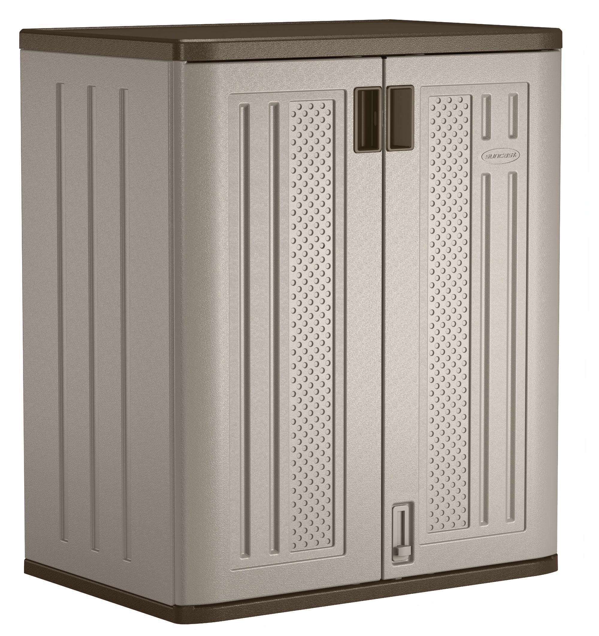 Gray Freestanding Lockable Resin Storage Cabinet with Adjustable Shelving