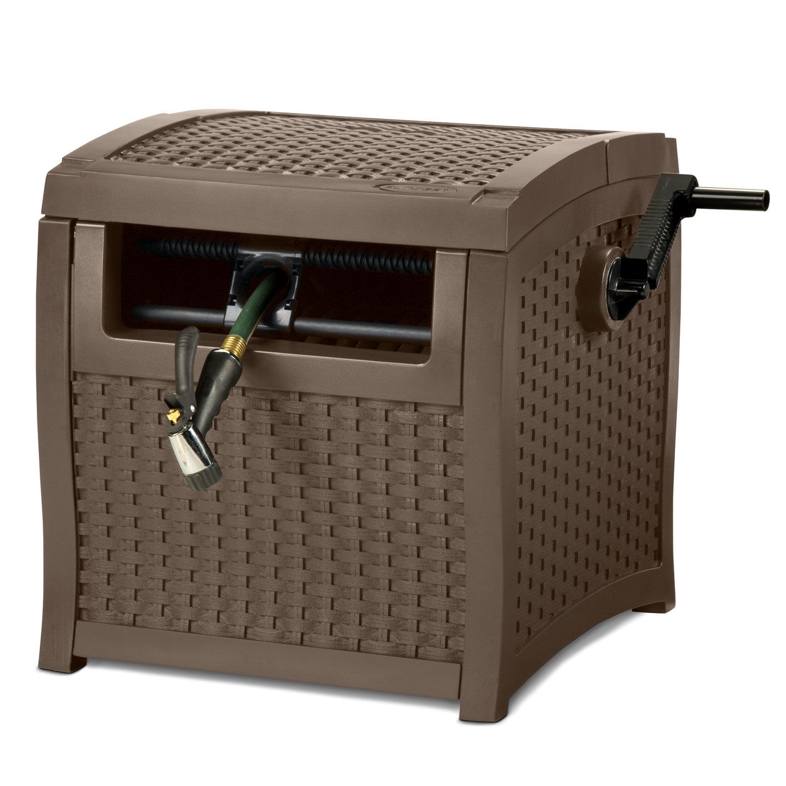 Java Brown Resin Wicker Hose Reel with Smart Track Guide