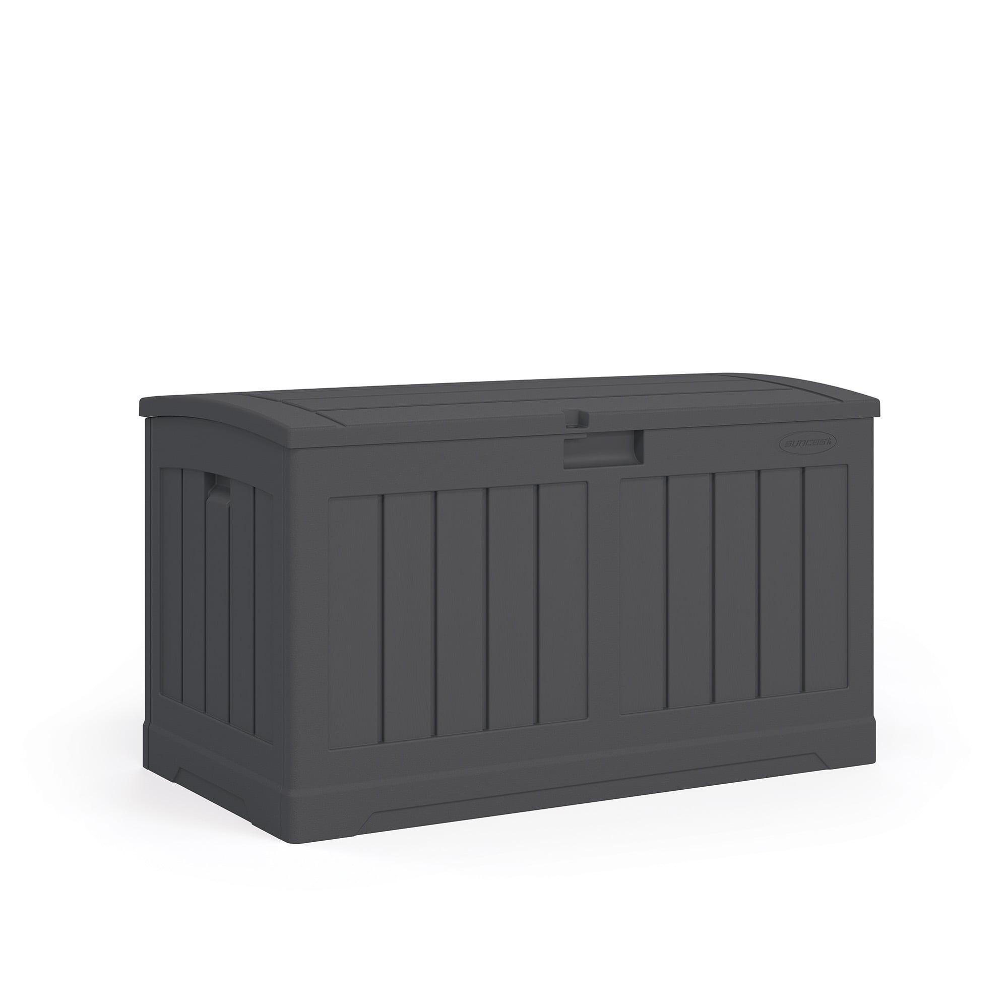 Suncast Suncast 50 Gallon Plastic Deck Box with Molded Lockable Feature for Home, Gray