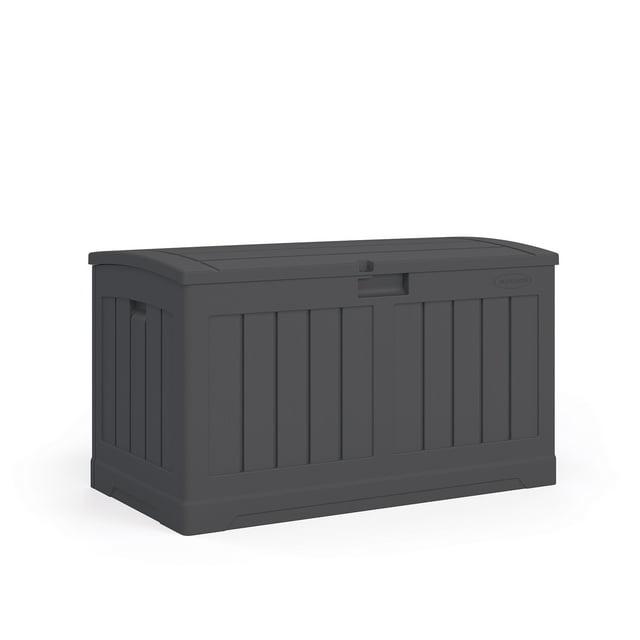 Suncast Suncast 50 Gallon Plastic Deck Box with Molded Lockable Feature for Home, Gray