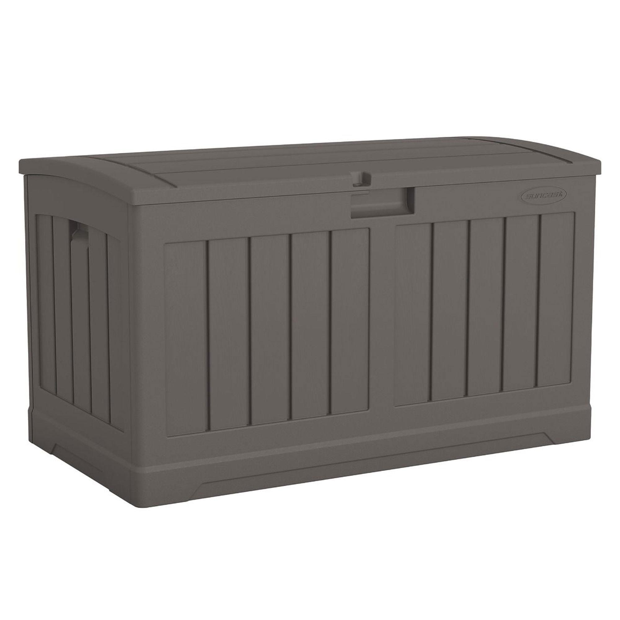 Suncast Suncast 50 Gallon Plastic Deck Box with Molded Lockable Feature for Home, Gray