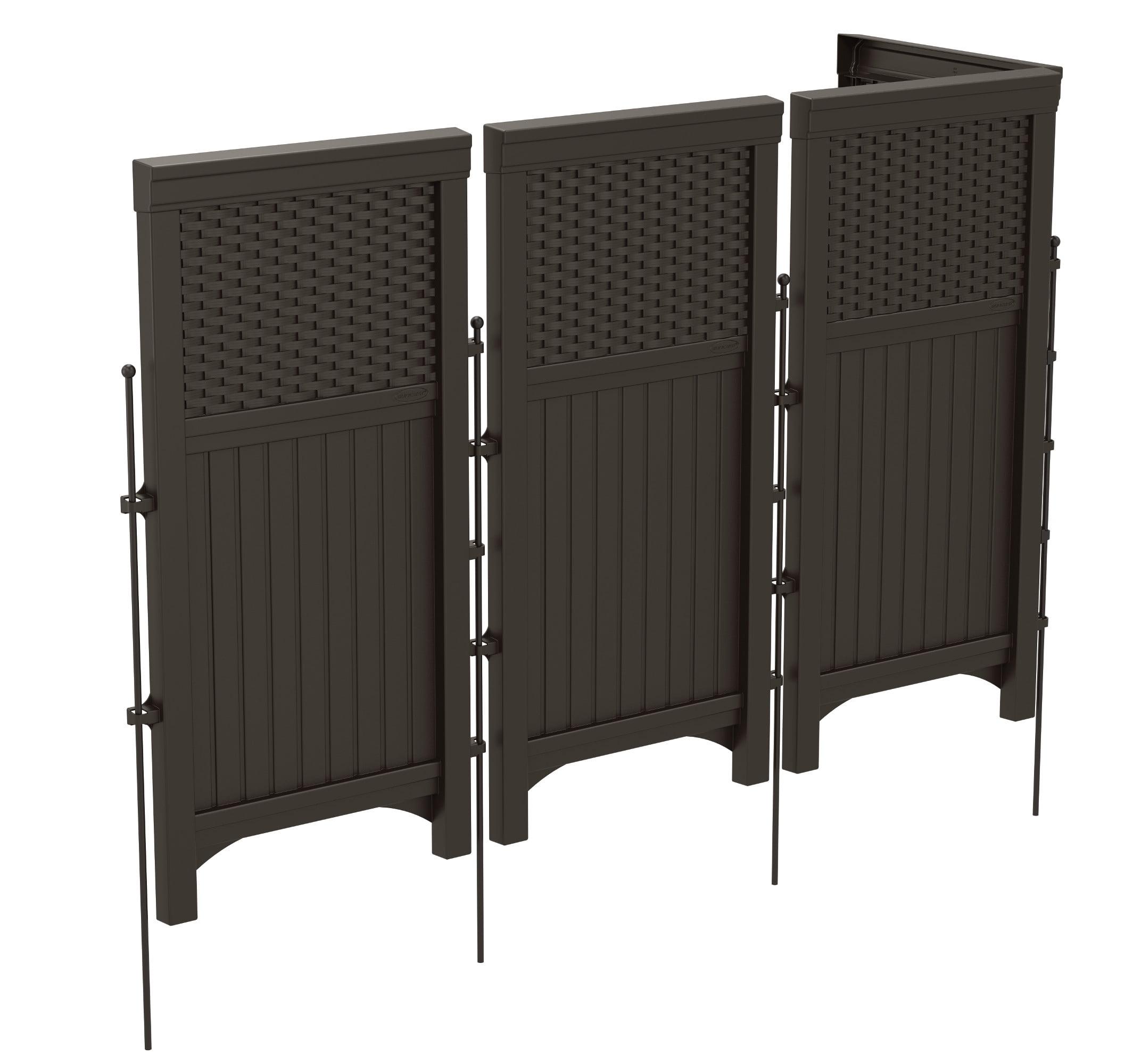 Java Resin Wicker Folding Privacy Screen Enclosure