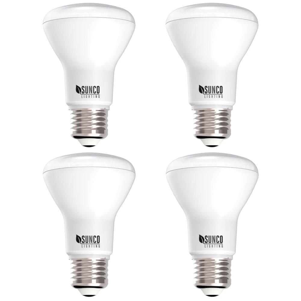 Sunco Lighting 4 Pack BR20 LED Bulb, 7W=50W, Dimmable, 2700K Soft White, 550 LM, E26 Base, Flood Light for 4" Cans - UL & Energy Star