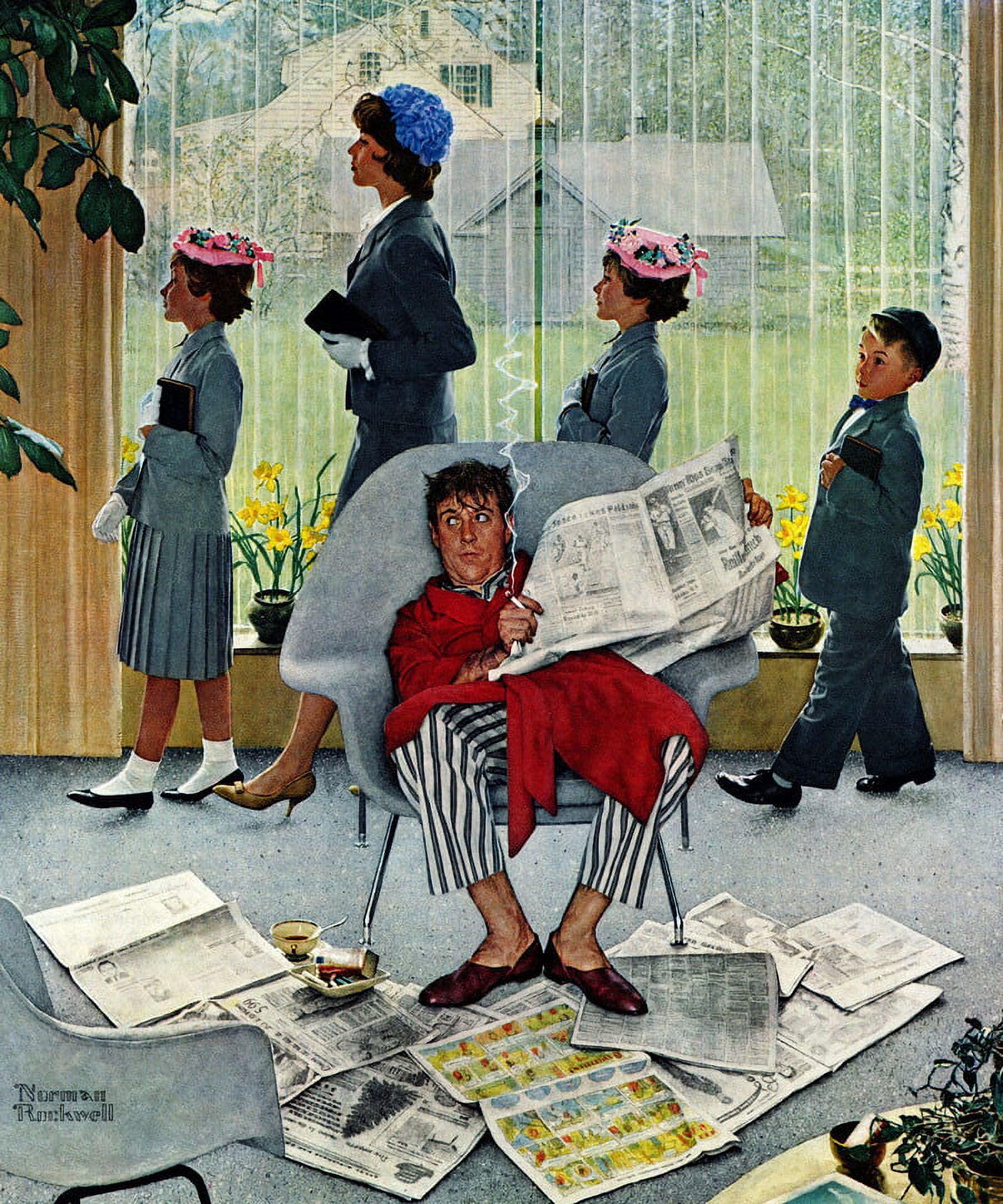 "Sunday Morning" by Norman Rockwell Painting Print on Canvas