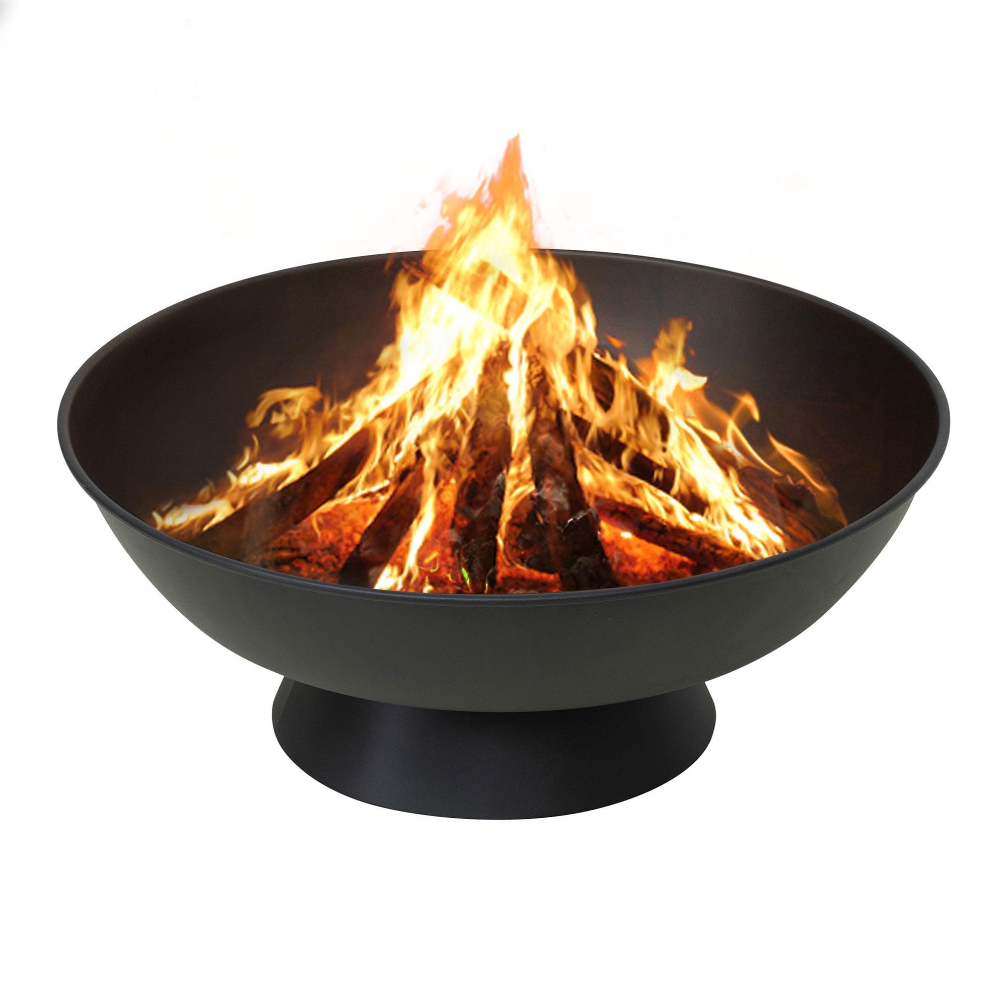 Sunjoy 22'' Black Steel Round Wood Burning Fire Pit