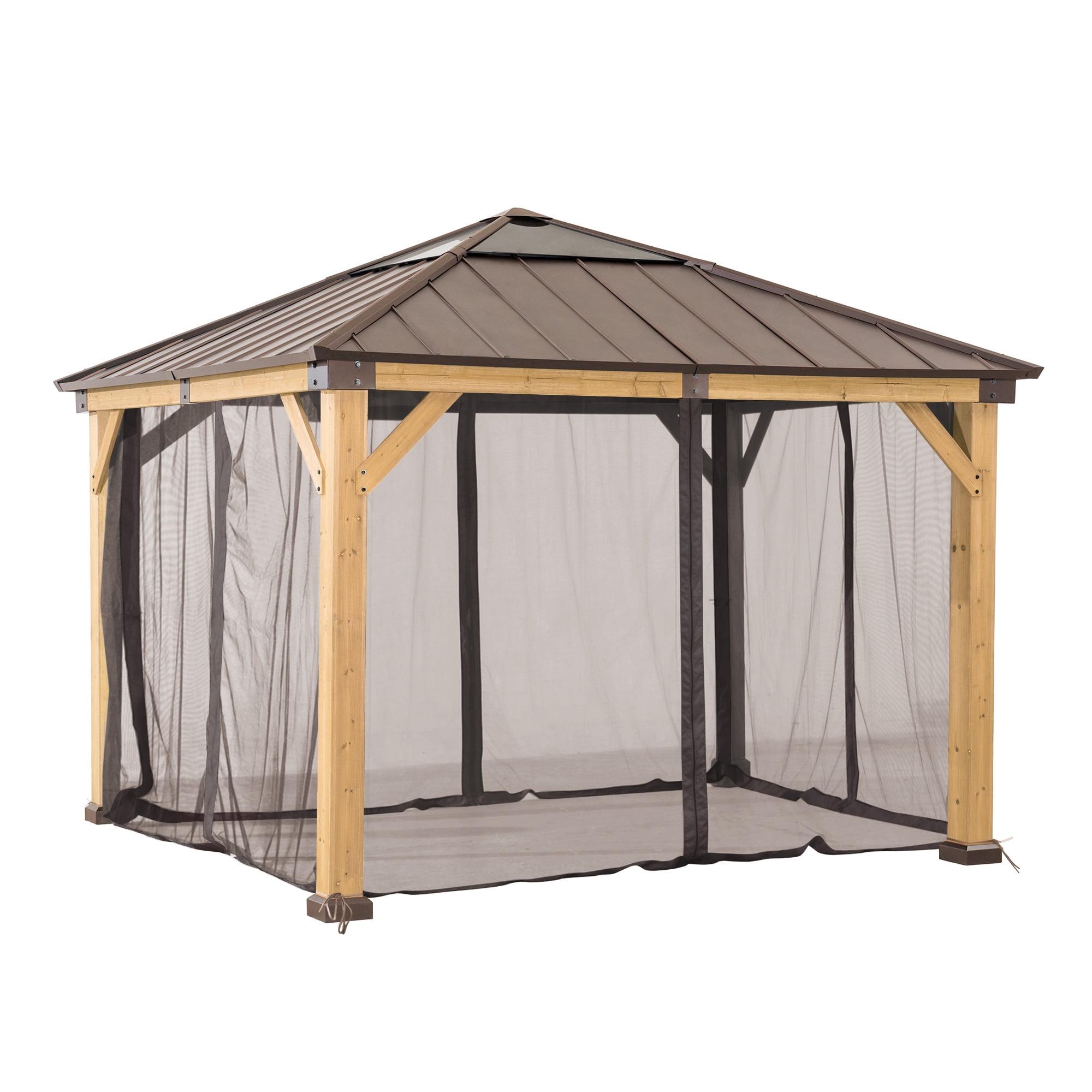 Khaki Polyester Replacement Mosquito Netting for 9x9 ft Wood Gazebo