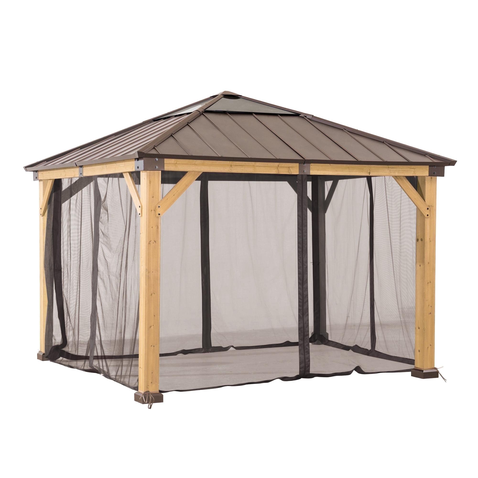 Sunjoy Universal Mosquito Netting for Wood Framed Gazebos, 4-Panel Screen Walls for Outdoor Patio with Zipper (Mosquito Net Only) & Reviews | Wayfair