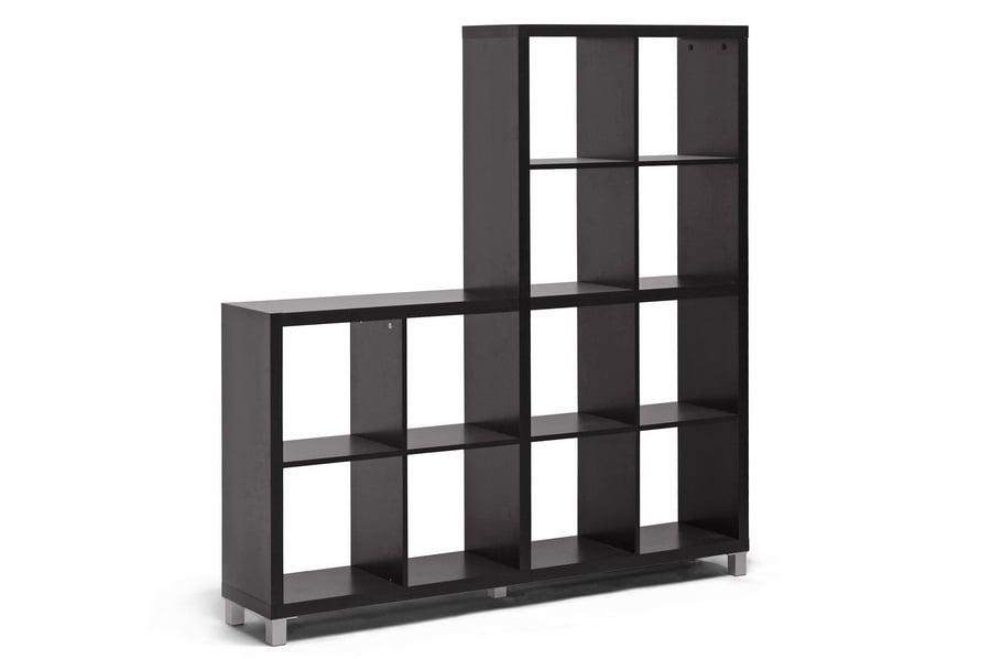 11.50" Sunna Modern Cube Shelving Unit Dark Brown - Baxton Studio: Engineered Wood, 12-Cube Display