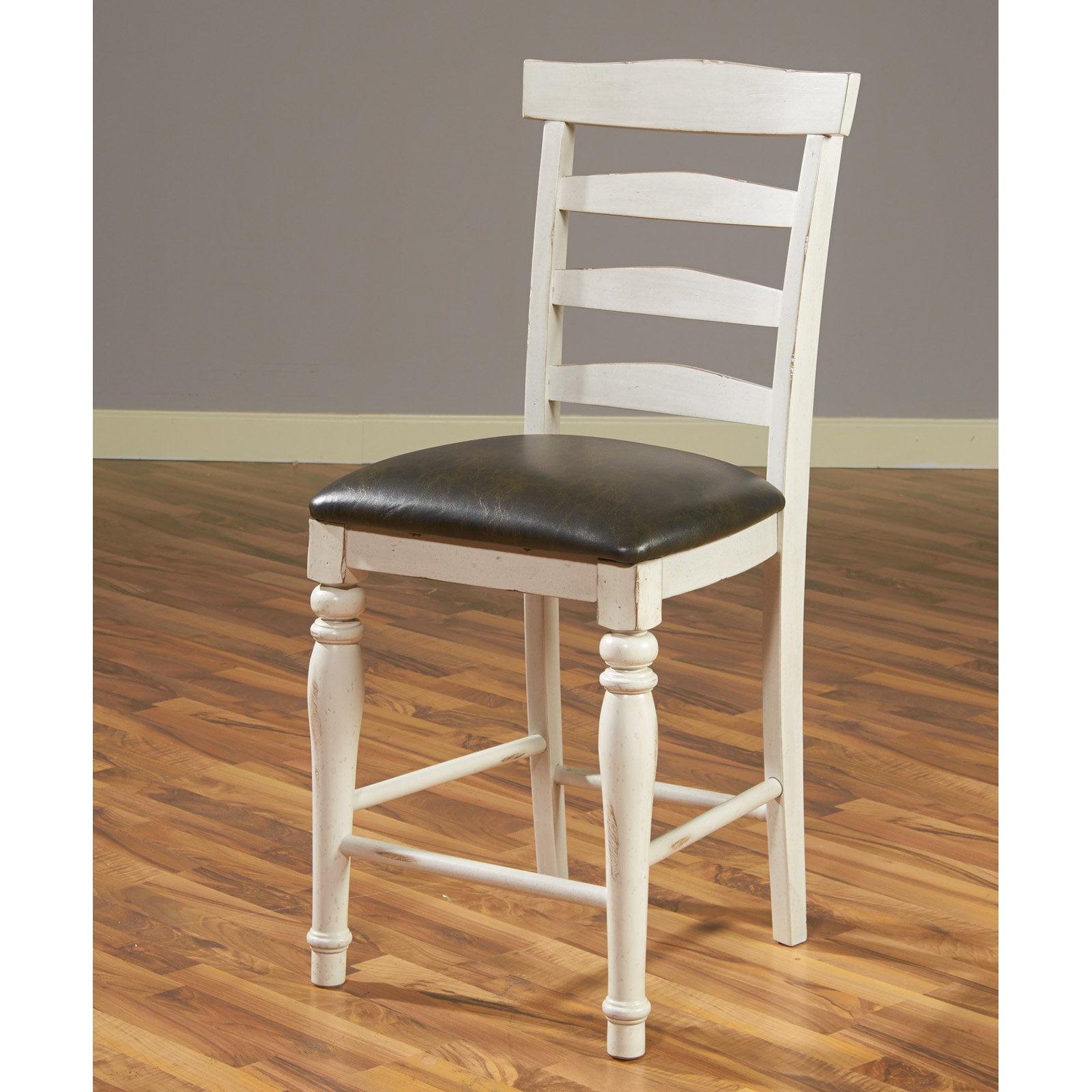 Bourbon County Dark Brown Wood Ladderback Barstool