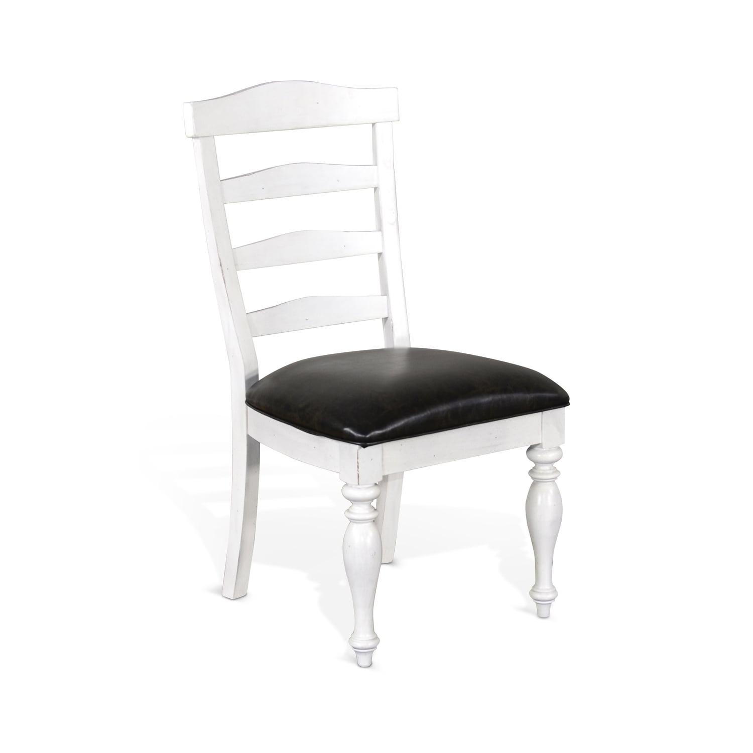 Sunny Designs Carriage House 41" Ladderback Chair with Cushion Seat in White