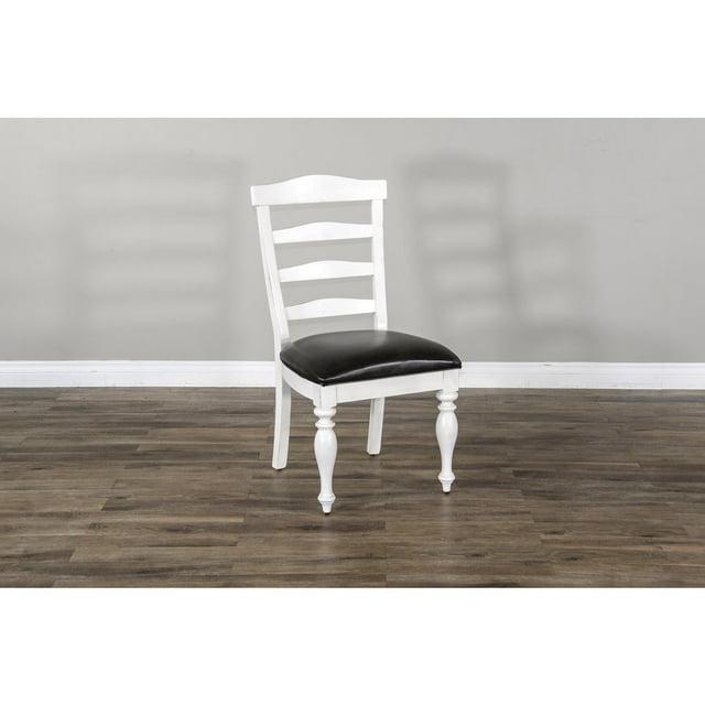 Sunny Designs Carriage House 41" Ladderback Chair in White (Set of 2)