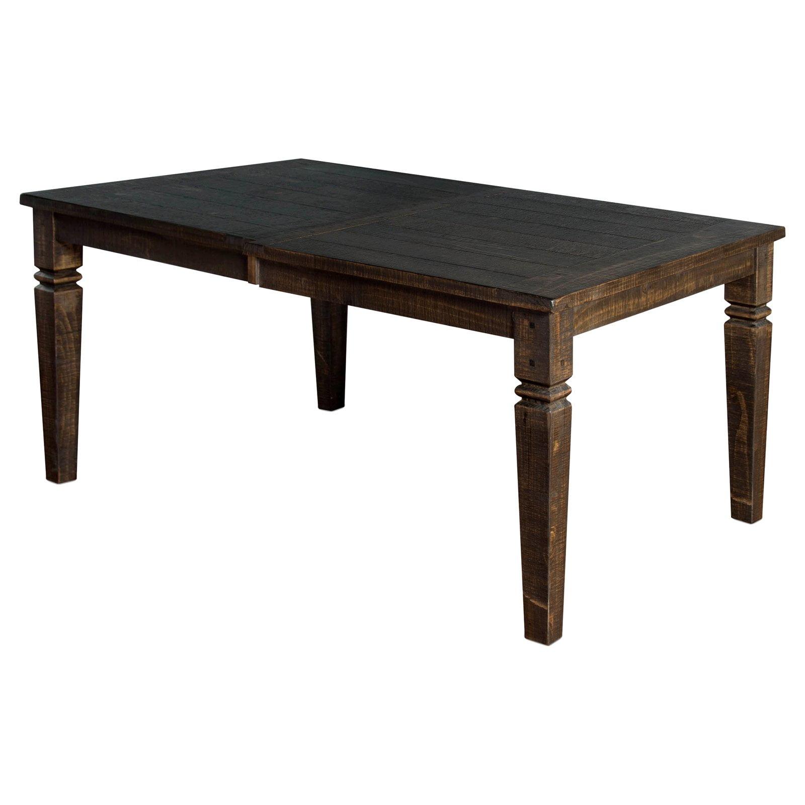 Mahogany Brown Extendable Rectangular Dining Table for Eight