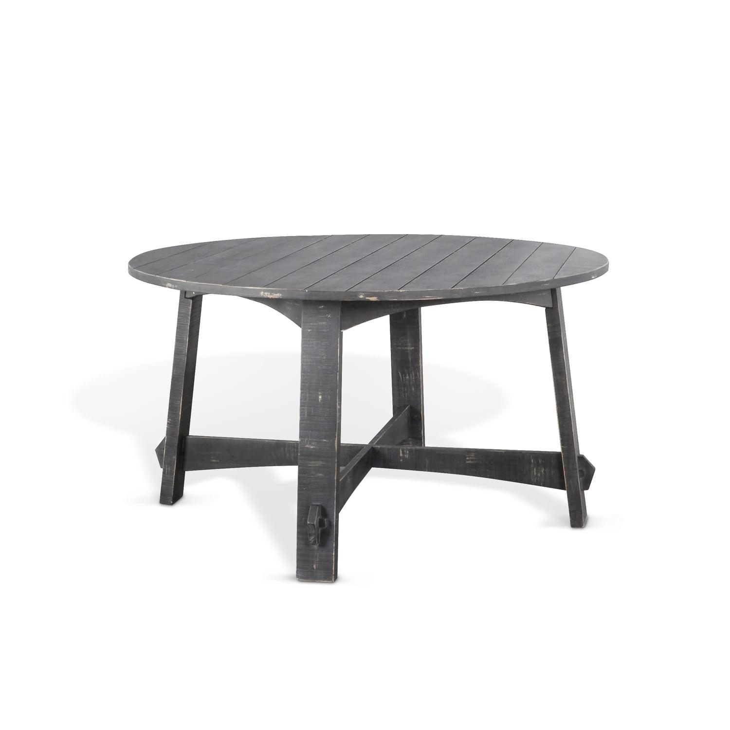 Marina 54" Black Sand Round Mahogany Dining Table