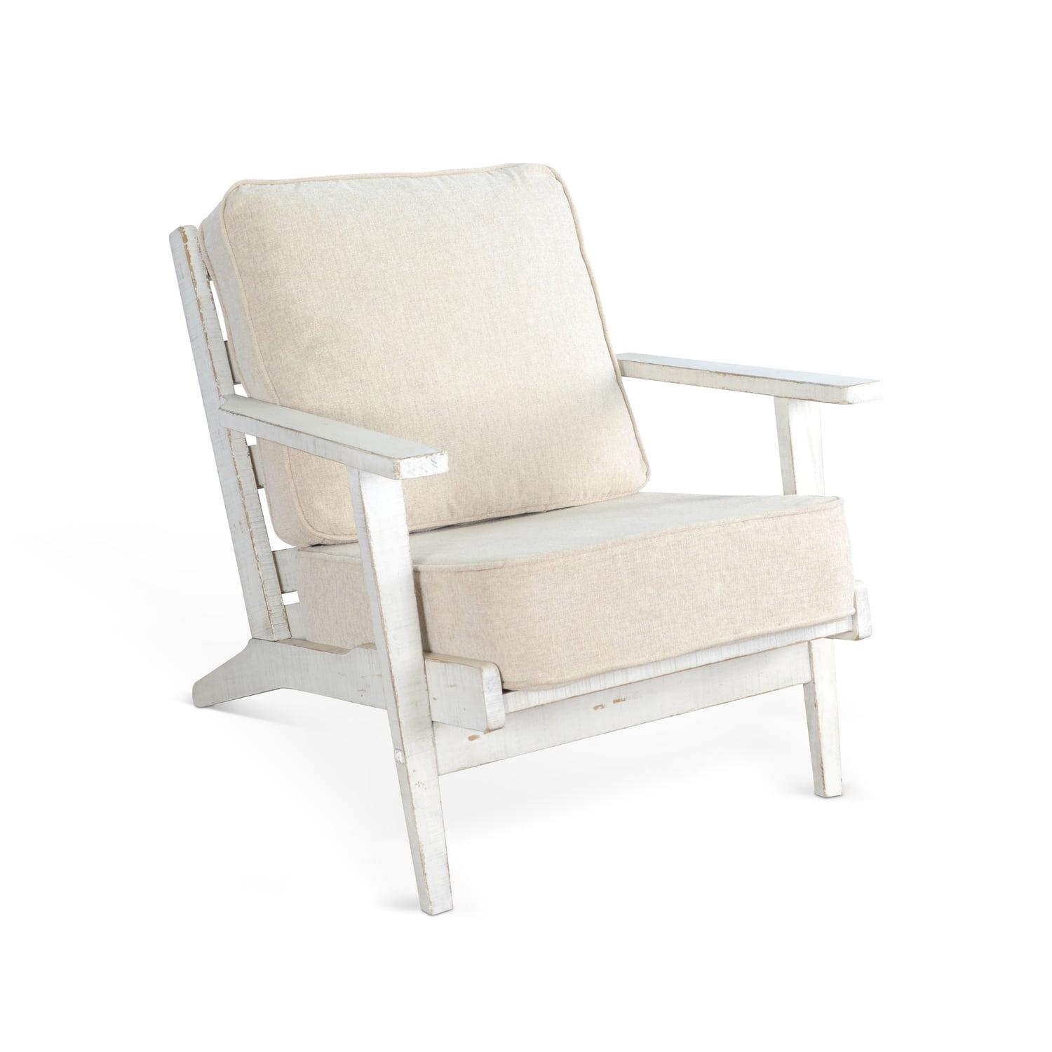 Sunny Designs Marina Mid-Century White Sand Chair