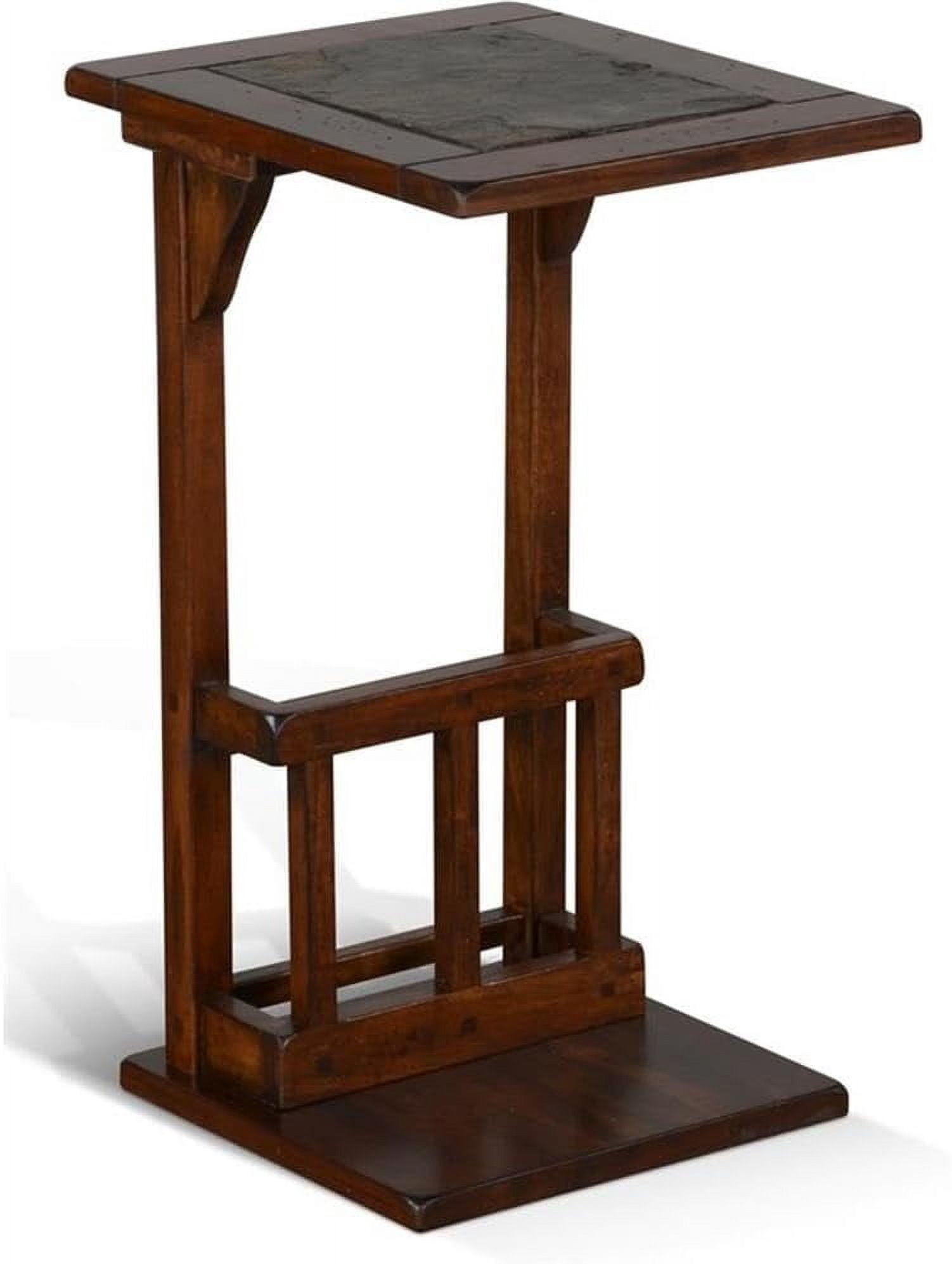 Sunny Designs Santa Fe Mesa de Compañero de Sofá de Madera Tradicional de 12,5" en Chocolate Oscuro
