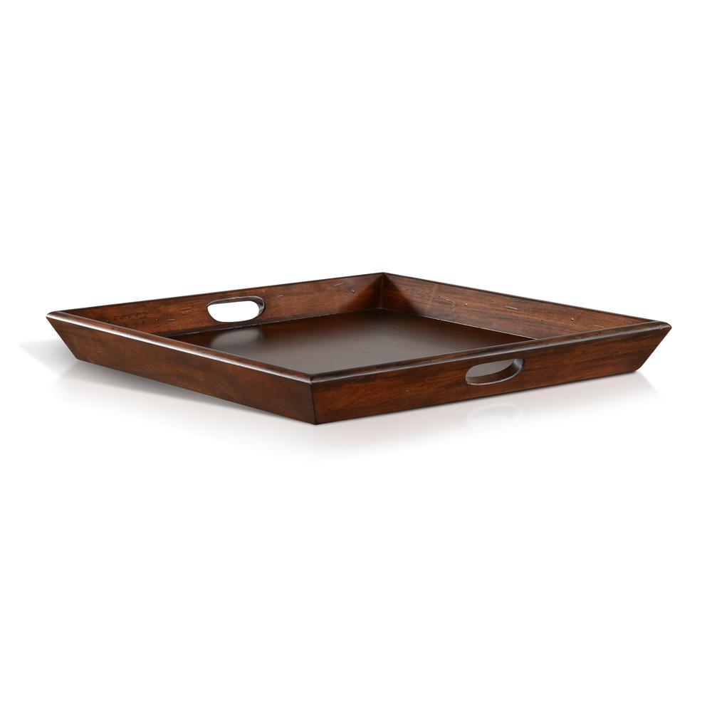 Sunny Designs Santa Fe 27" Farmhouse Wood Ottoman Tray in Dark Chocolate