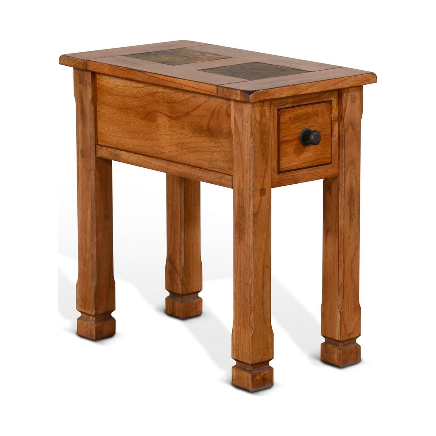Sunny Designs Sedona 15" Transitional Wood Chair Side Table in Rustic Oak